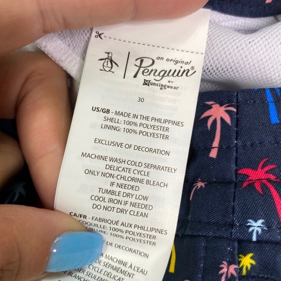 NWOT {Original Penguin} Palm Tree Swim Trunks - Picture 7 of 8